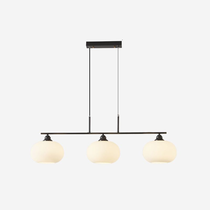 Glass Hanging Lamps Lantern-Shape Island Light Fixture for Dining Room