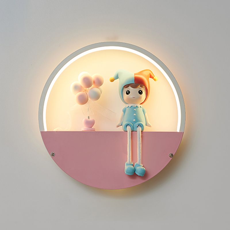 1 illuminazione da parete in metallo moderno per la parete del cerchio leggero per camera da letto