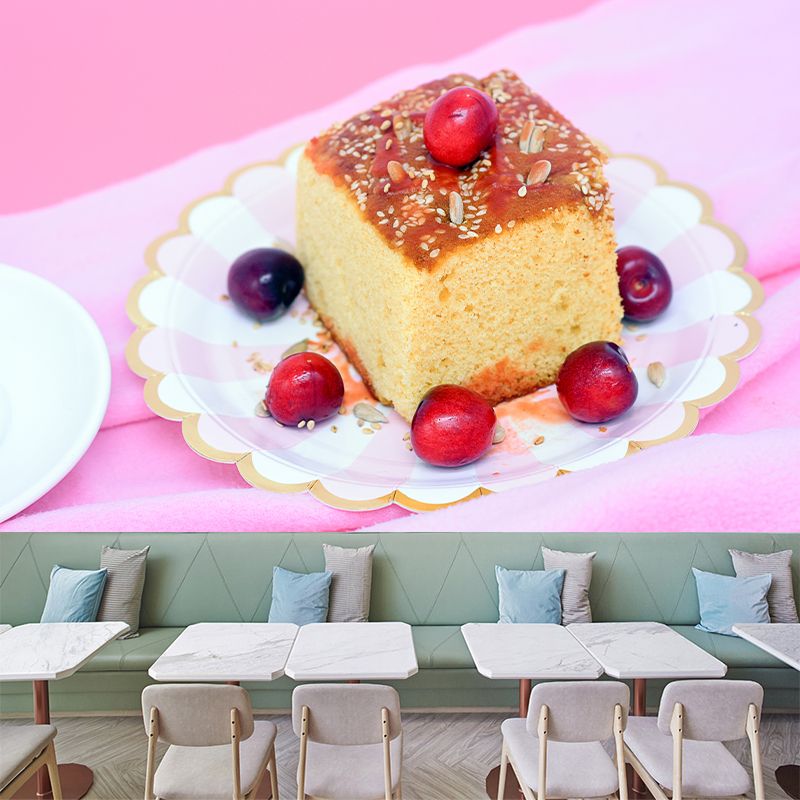 Cake Desserts Mural Wallpaper Moisture Resistant Modern Cake Shop Wall Covering