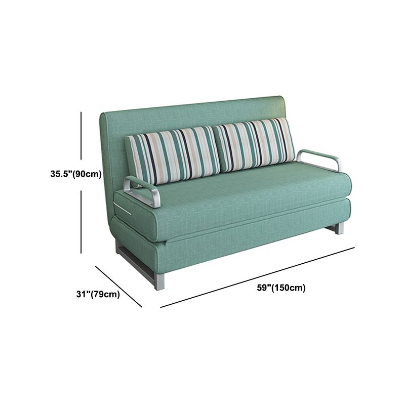 Contemporary Convertible Armless Bed Sofa Couch with Pillows