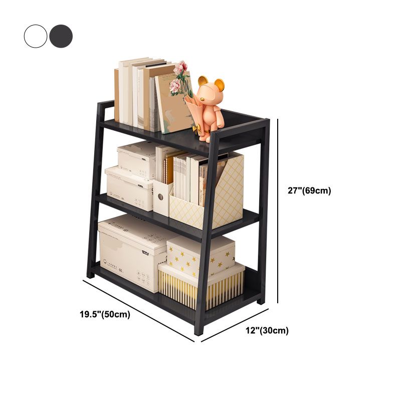 11.8"W Metal Ladder Shelf Bookcase Modern Vertical Open Back Book Shelf