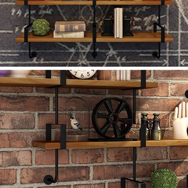 7.87"W Bookshelf Wall Mounted Industrial Style Bookcase for Home Study Room