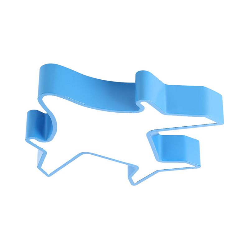 Aeroplane Nursery Room Flush Light Fixture Acrylic LED Children Flushmount Ceiling Lamp in White/Red/Yellow