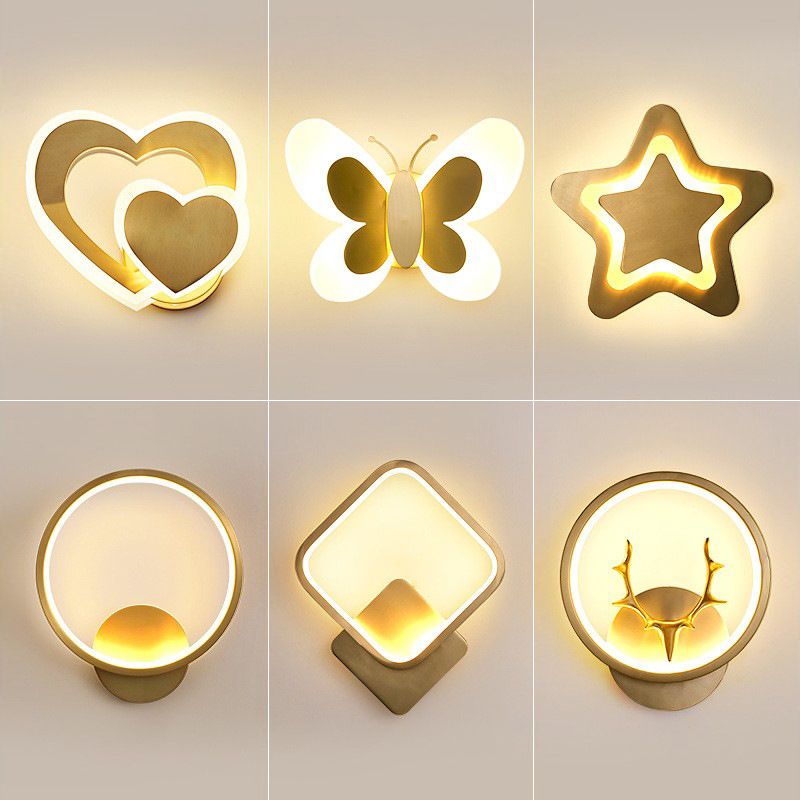 Metal Sconce Light Modern 1-Light Sconce Light Fixture for Bedroom