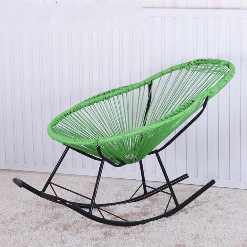 Modern Indoor Rattan Rocking Chair Single Rocking Chair for Living Room and Bedroom