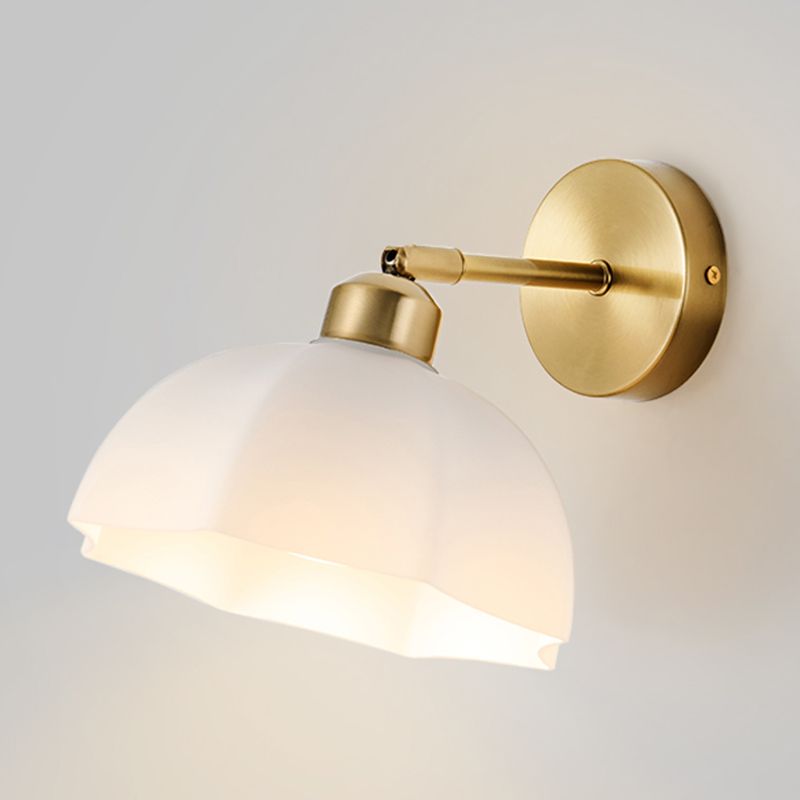 Nordic Style Wall Light Dome Shape Wall Lamp with Glass Shade for Living Room