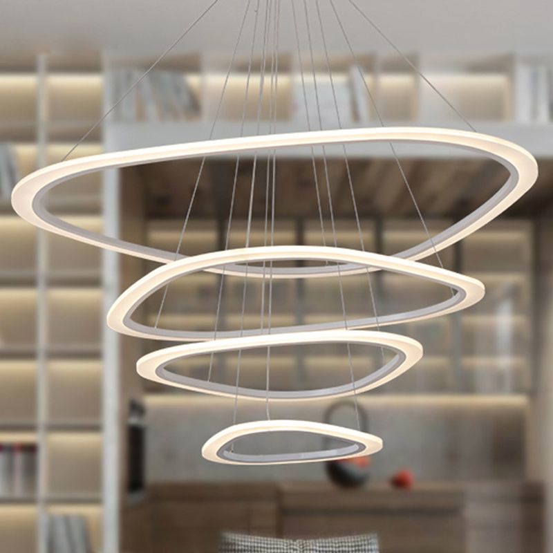 Lámpara de lámpara de nivel triangular blanco simplicidad acrílico LED LEULLACIÓN para comedor