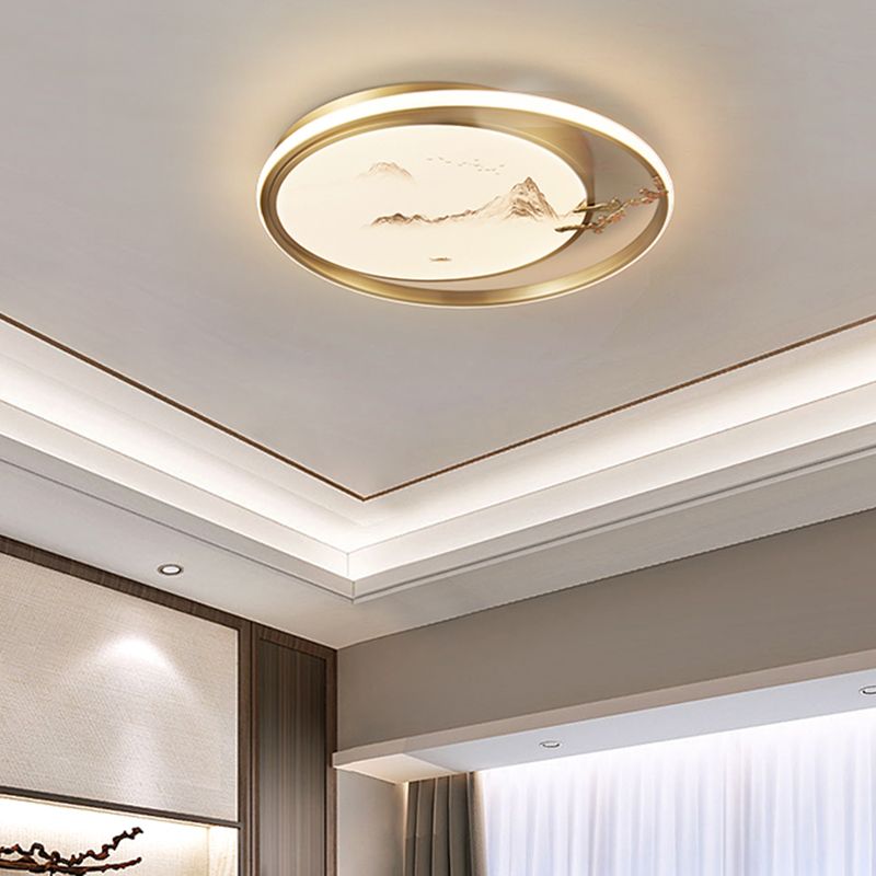Lámparas de montaje empotrado de forma circular Accesorios de montaje empotrado de 2 luces de metal moderno en oro