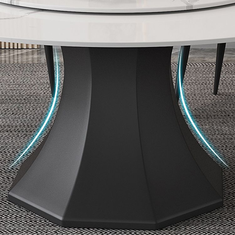 Contemporary 1/4/5/7/9/13 Pieces Furniture Round Stone Dining Set in White