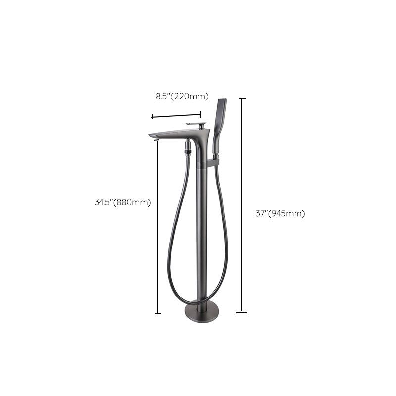 Contemporary Bathroom Faucet Floor Mounted Copper Free Standing Tub Filler Faucet