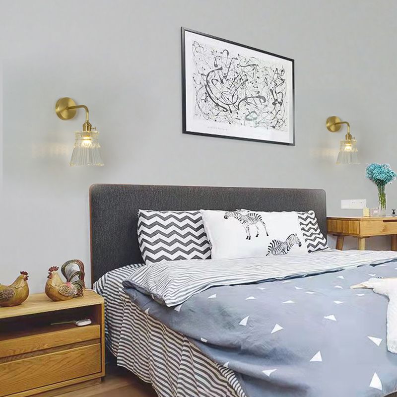 Geometrische Glas Wandleuchte moderne Stil 1 Lichtwandhalterung Leuchte in Gold