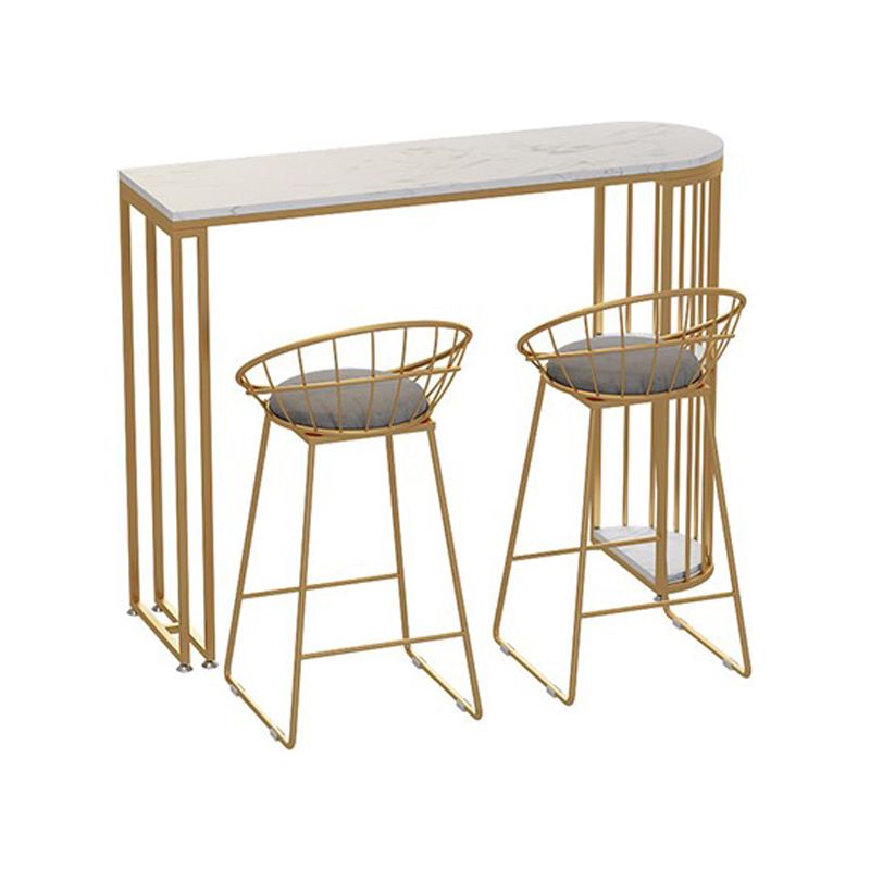 Mesa de comedor de barra de mármol glamoroso