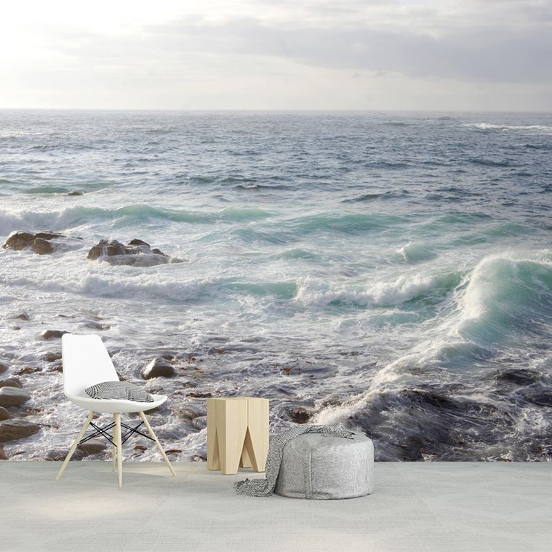Sea Mural Environment Friendly Wallpaper Home Decoration for Dining Room