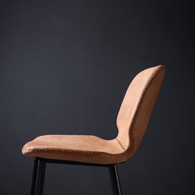 Scandinavian Metal Stool Faux Leather Upholstered Counter Stool Home