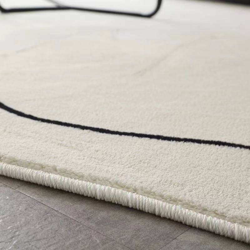 Wit abstract patroon tapijt modern polyester gebied tapijt niet-slip achterste tapijt voor woningdecoratie