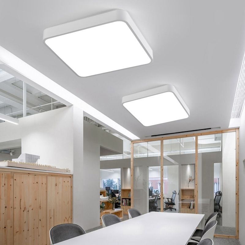 Luminaria empotrada LED de oficina acrílica con iluminación de techo geométrica moderna