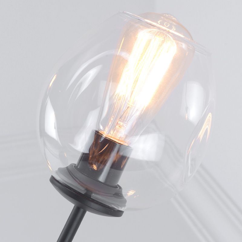 Blase Schatten Kronleuchter Leuchte zeitgenössische klare Glas 2/4 Lichter Schwarz/goldener Deckenleuchte