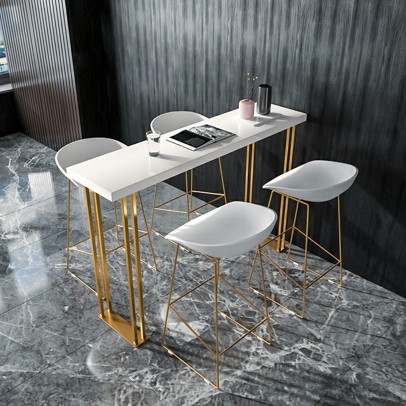 Scandinavian Metal Bar Stool Acrylic Patio Bar Stool with Gold Base