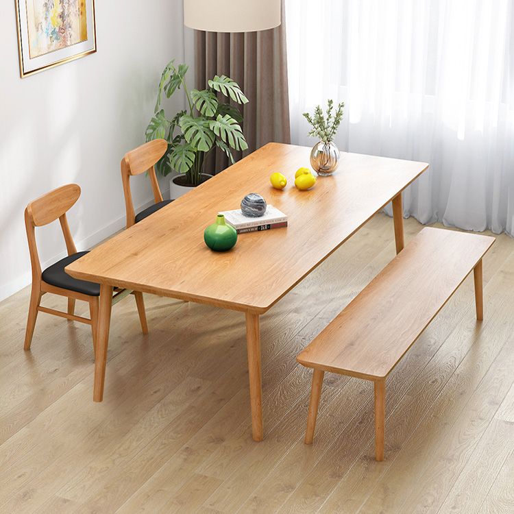 Mesa de cocina de madera sólida de pino mesa de comedor rectangular moderna con 4 patas para restaurante