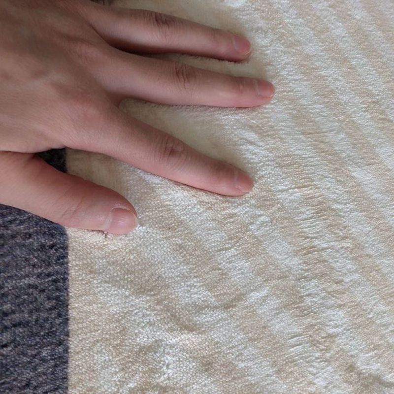Brown Modern Carpet Striped Polyester Carpet Washable Carpet for Home Decor