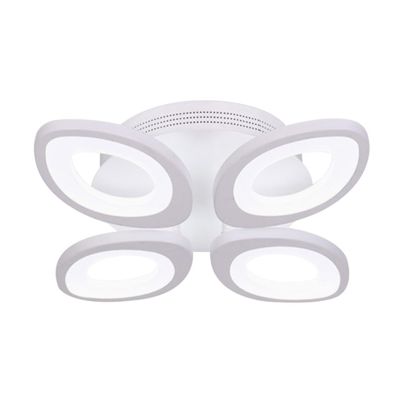 LEDS MODERNE 4/5/8 LED LEUL MONT LEIL avec une nuance en acrylique éclairage de plafond à feuilles blanches en lumière chaude / blanc / naturel