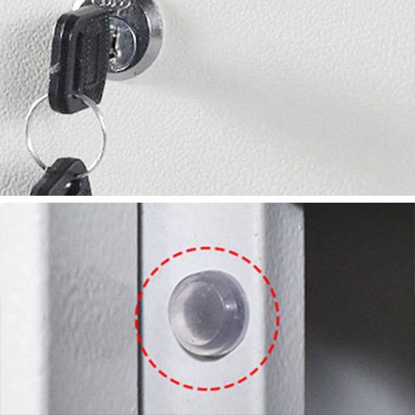 Metal Contemporary Cabinet for Home Grey Steel Storage Cabinet