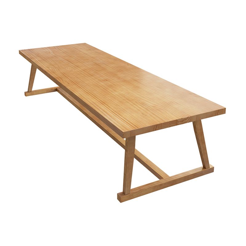 Solid Wood Contemporary Dining Table Rectangle Table with Trestle base