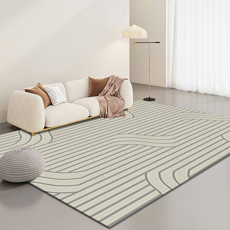 Gray Modern Carpet Polyester Semicircle Carpet Washable Carpet for Home Decor