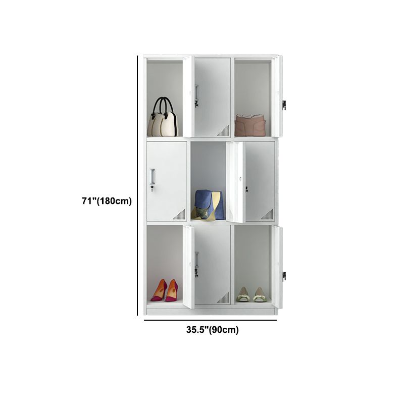 Contemporary Interior Storage Cabinet Gray Cabinet with Metal Door