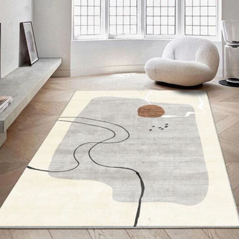 Simplicité Bloc de couleur irrégulière Tone blanc Tone Polyester Area Tapis Easy Care Rapier pour le salon