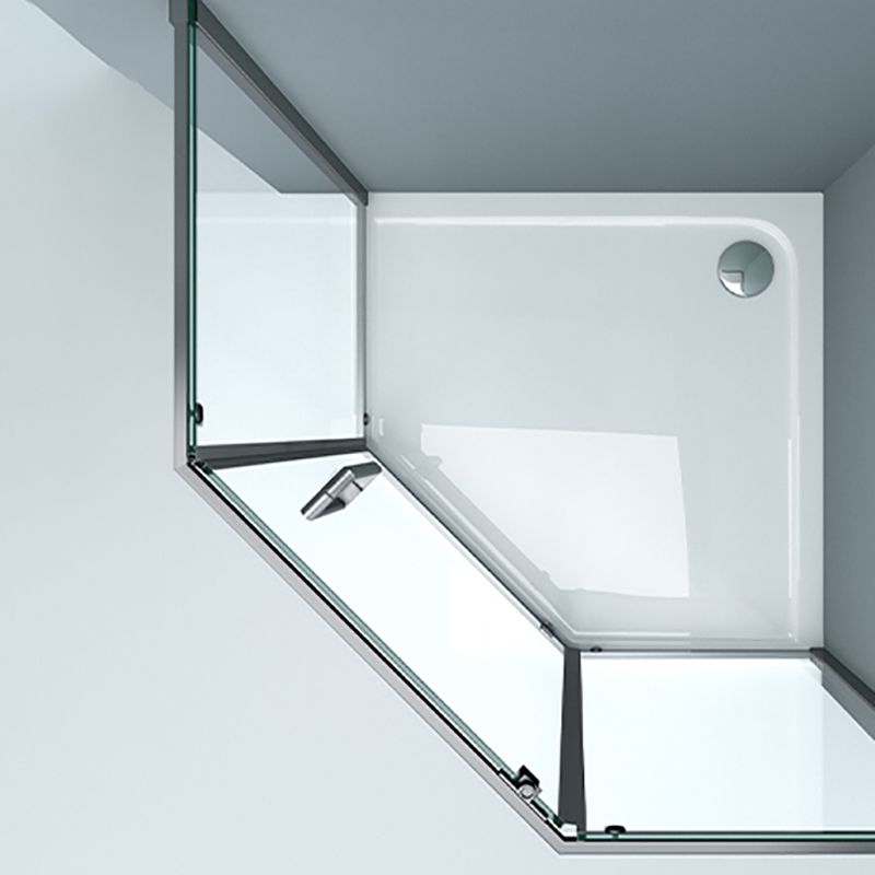 304 Stainless Steel Frame Shower Enclosure Neo-Angle Tempered Glass Shower Stall