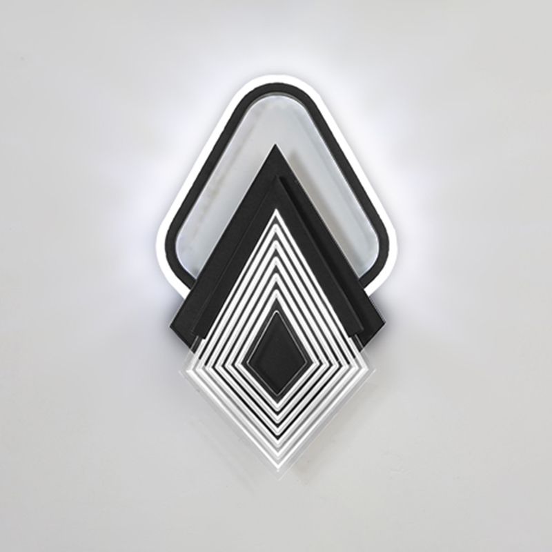 Contemporary LED Wall Mount in Black / Gold Metal Geometric Wall Fixture