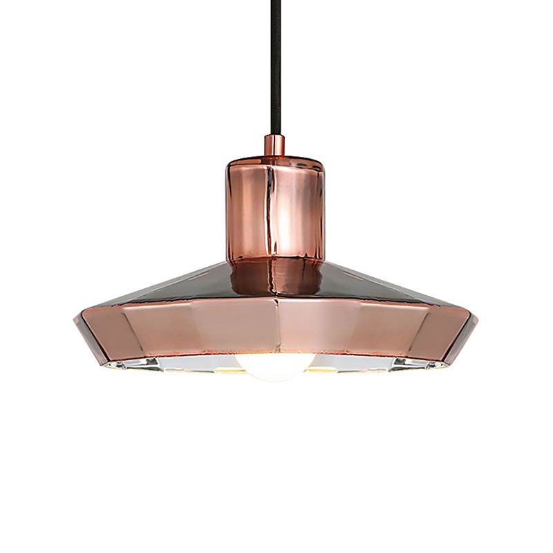 Luz de mini colgante de oro rosa sobre el mostrador de la barra 1 Lámpara de techo de metal ligero después de