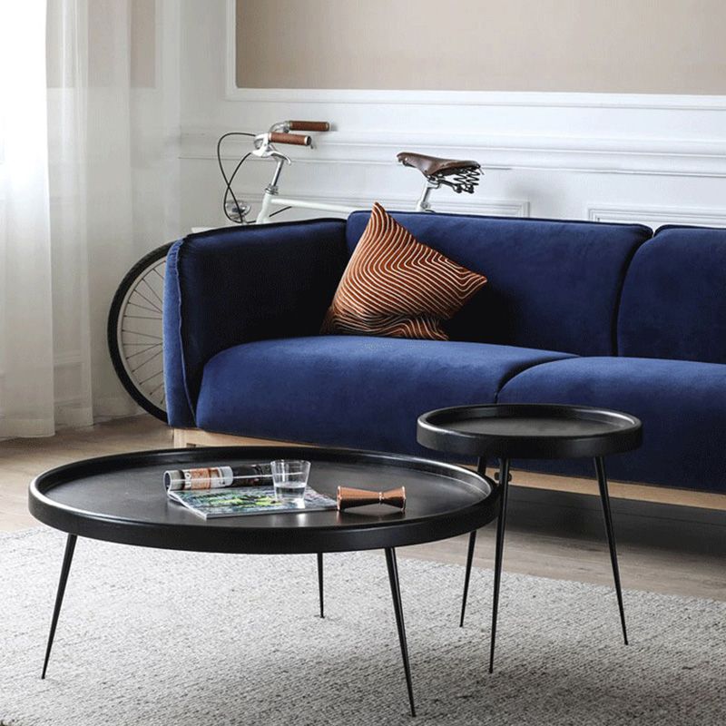 Modern Tray Top Coffee Table Round 3 Legs Coffee Table for Living Room