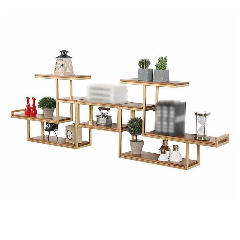 Wall Mounted Bookshelf Solid Wood Industrial Style Bookcase for Home Office