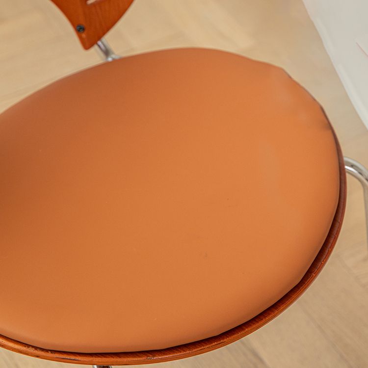 Silla de comedor de metal de estilo contemporáneo, silla individual sin brazos con respaldo abierto para cocina