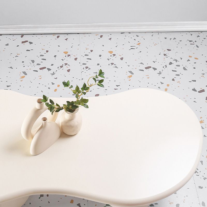 15"H Contemporary Coffee Table Wooden White Coffee Cocktail Table