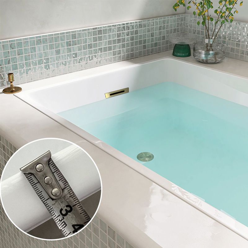Modern Acrylic Rectangle Embedded with Drain Bath Tub and Overflow Hole