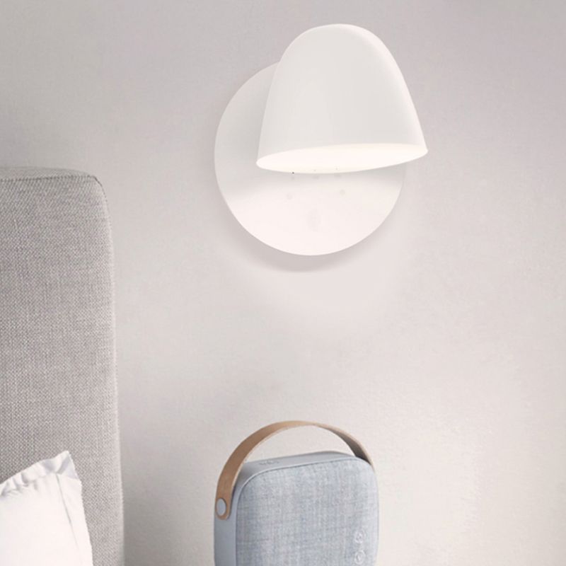 Modern Creative White Rotatable Wall Sconce Plastic Dome Wall Light for Interior Spaces