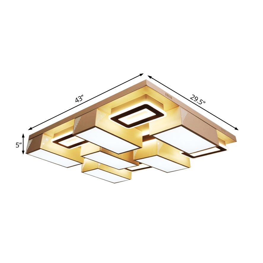 21.5"/29.5" Wide Block Flush Ceiling Light Modern Acrylic LED Living Room Flushmount Light in Warm/White/Natural Light
