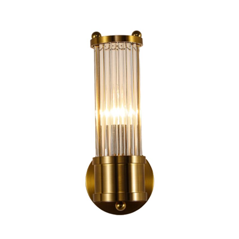 Modern Style Cylinder Shape Wall Sconce Crystal Sconces for Bedroom
