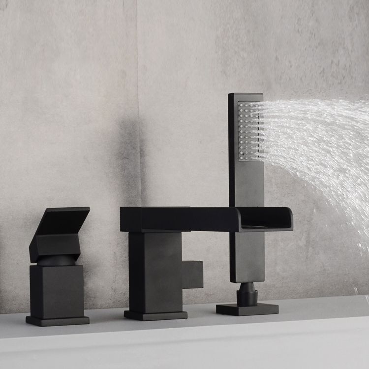 Modern Full Copper Deck Mounted Bath Faucet Trim Fixed Split Faucet Set