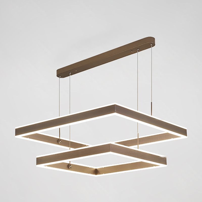 Lustre luxueux en calrium en aluminium LED Pendant pour salle à manger