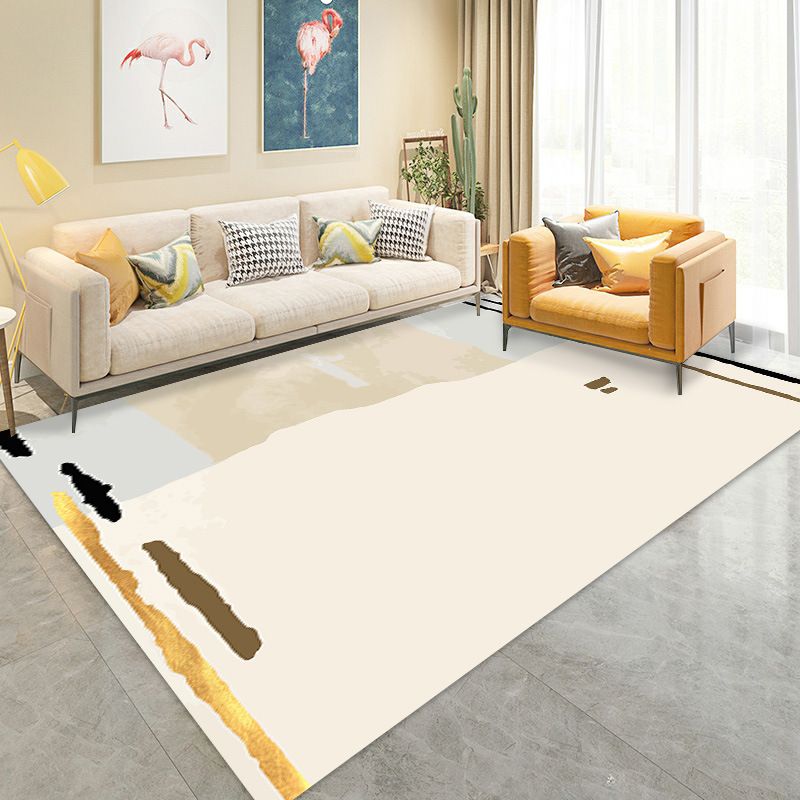 Modern Graphic Carpet Polyester Green Carpet Washable Carpet for Drawing Room