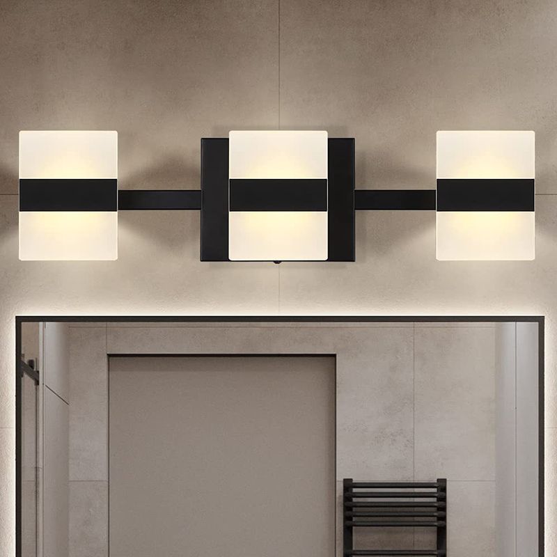 Geometric Wall Sconce Lighting Modern Metal Wall Light Fixture with Acrylic Shade