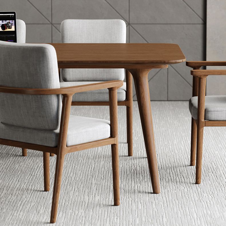 Pine Wood Top Dining Table Traditional Luxury Rectangle Table with 4 Legs