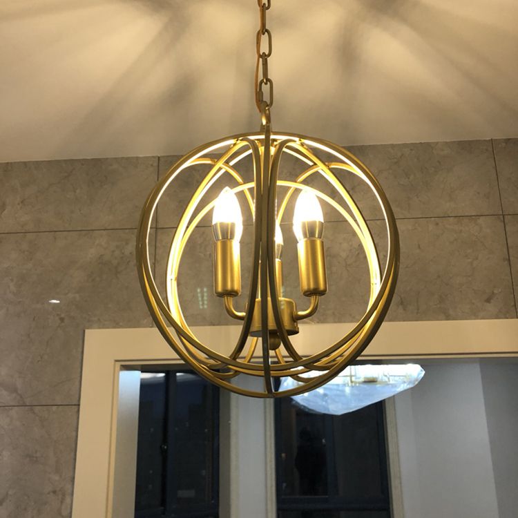 Designer Style Chandelier Gold Metal Ceiling Chandelier for Living Room