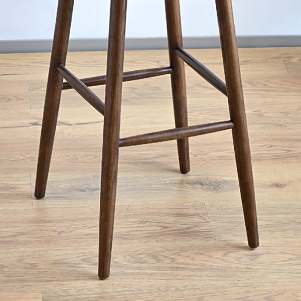 Contemporary Ash Wood Backrest Counter High Stool with 4 Legs