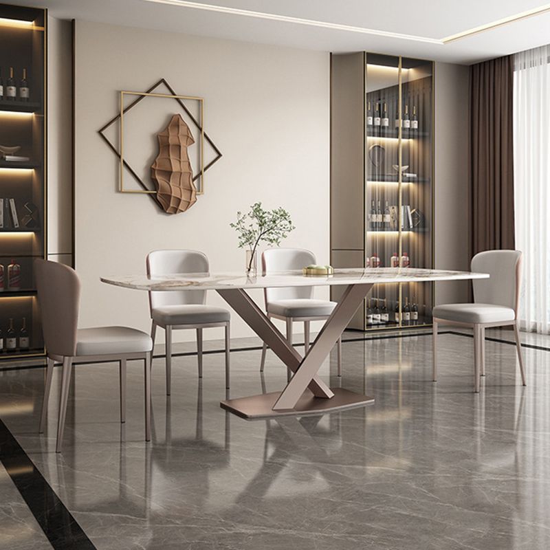 Modern Dining Set 1/2/5/7 Pcs Sintered Stone Dining Table with Chairs