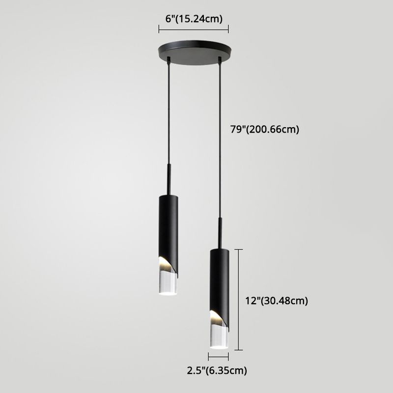 Cylinder Pendant Ceiling Light Minimalist Acrylic LED Hanging Pendant Light for Bedroom